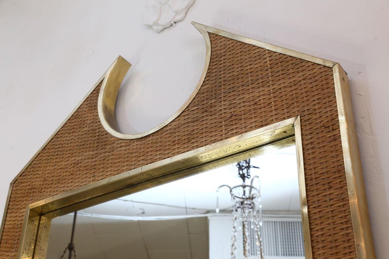 Two Large French Braided Rattan Frame Mirrors at 1stDibs