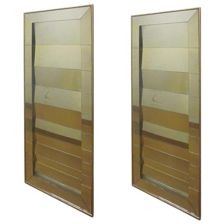 Two Large French Midcentury Venetian Style Mirrors in the Style of Serge Roche