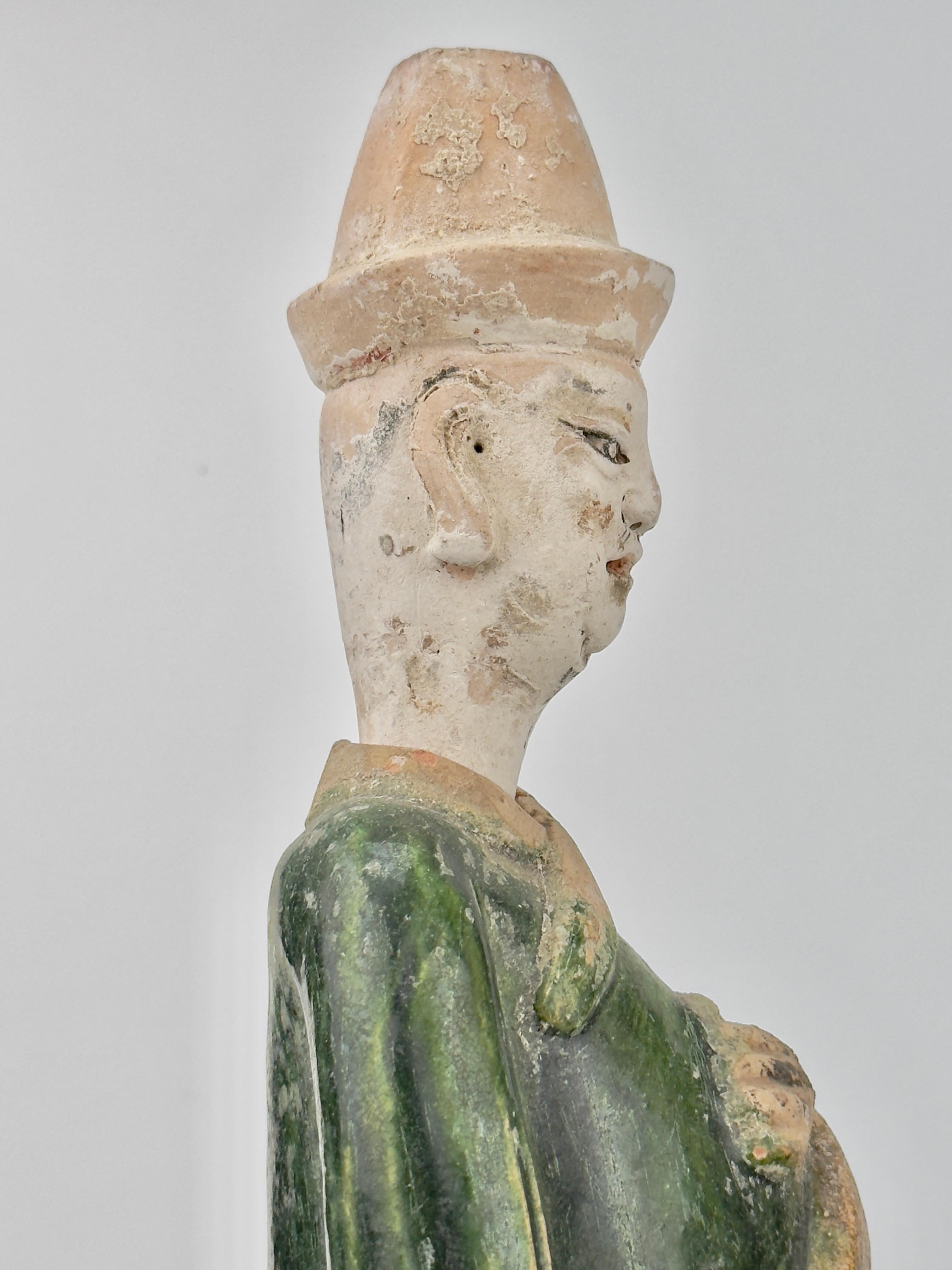 Two Large green glazed figures, Ming Period (1368-1644) 1