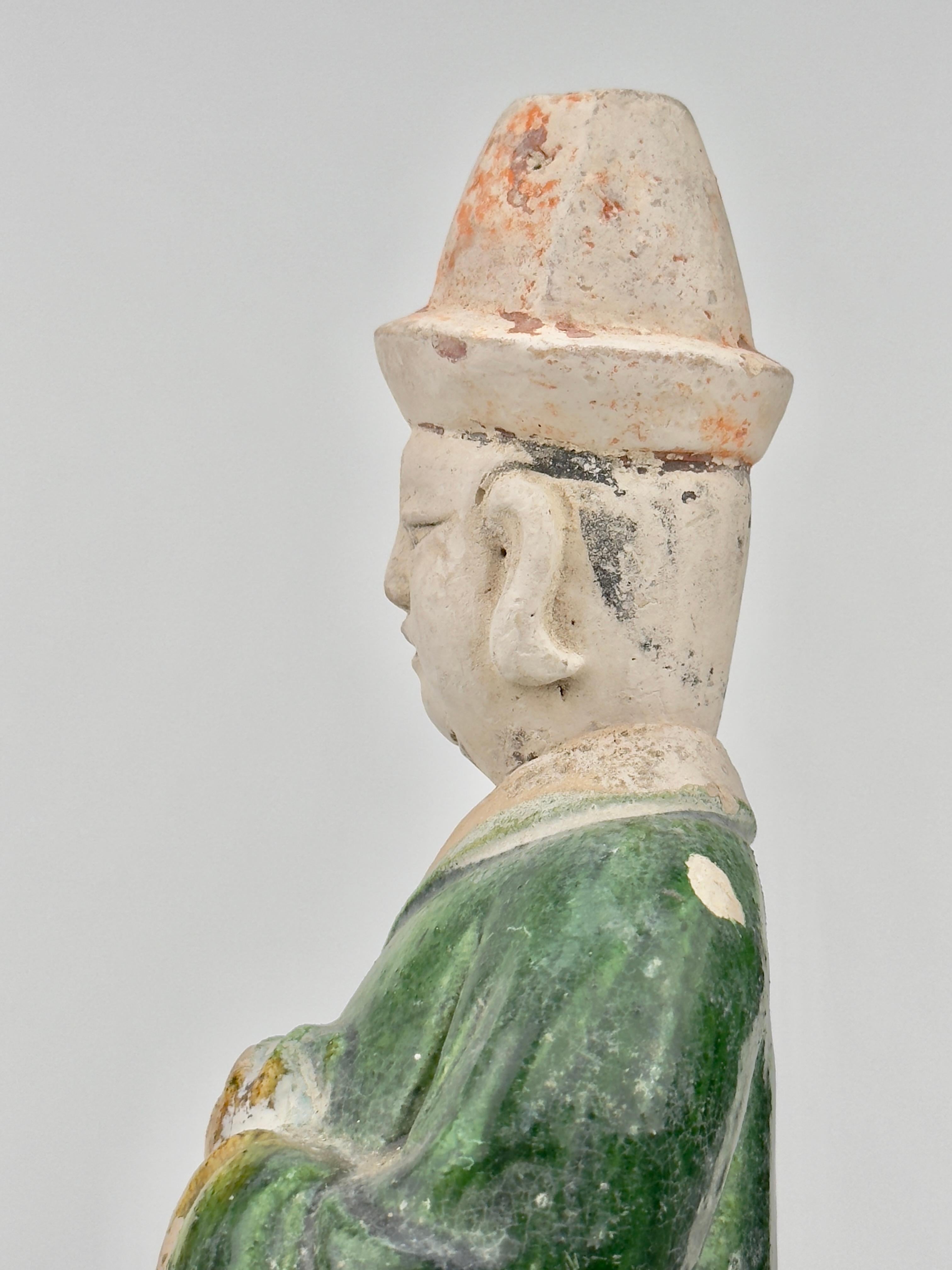 Two Large green glazed figures, Ming Period (1368-1644) 2