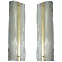 Vintage Two Large Italian Murano Glass Sconces / Fixtures