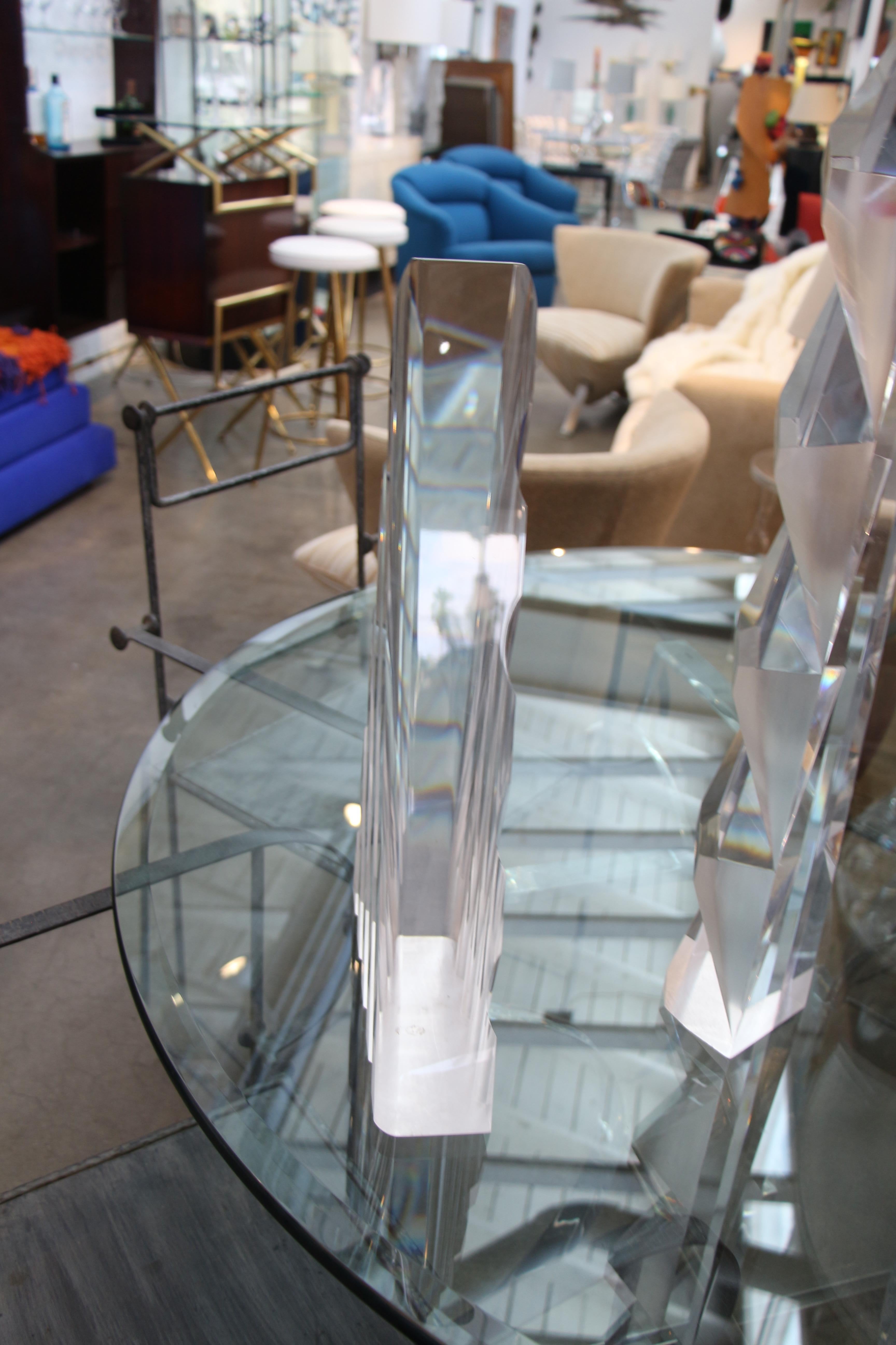 Two Large Lucite Sculptures In Good Condition For Sale In Palm Springs, CA