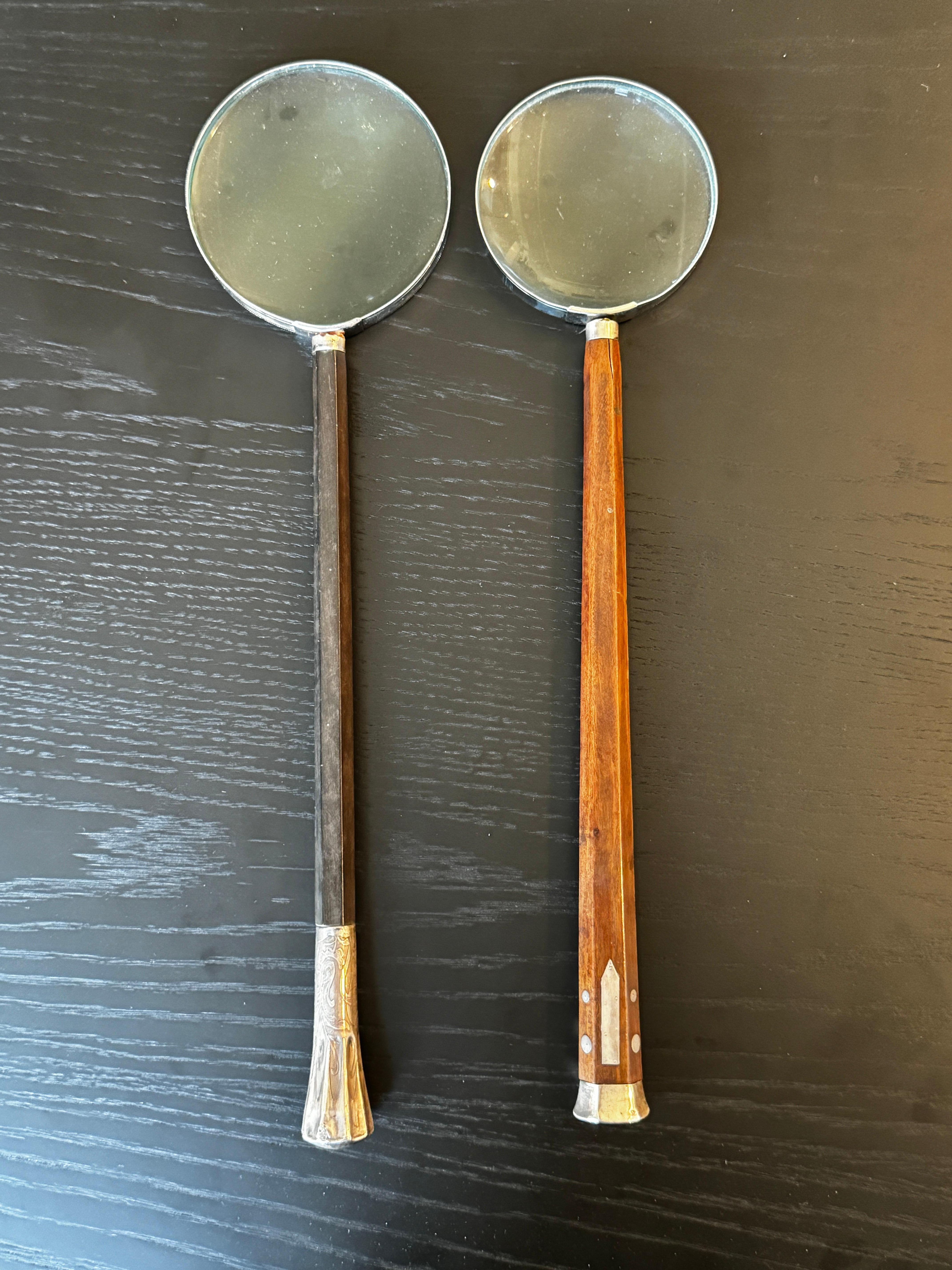 Two Large Magnifiers With 19th Century Gilded and Mother-of-Pearl Handles For Sale 5