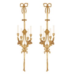 Two Large Neoclassical Style Gilt Bronze Sconces 