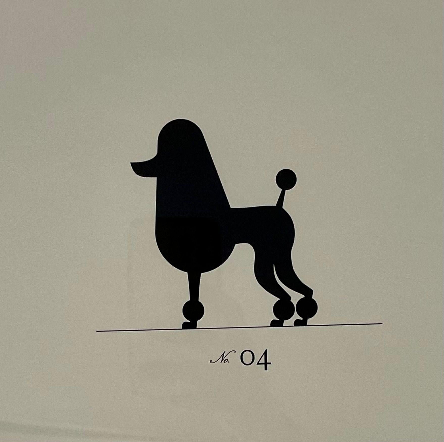 Two Large Poodles Silhouette in Custom Matted Frames For Sale 2