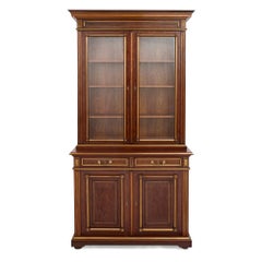 Two Large Russian Gilt Bronze Mounted Mahogany Bookcases