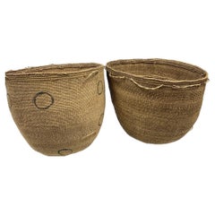 Retro Two Large South American Yanomami Gathering Baskets