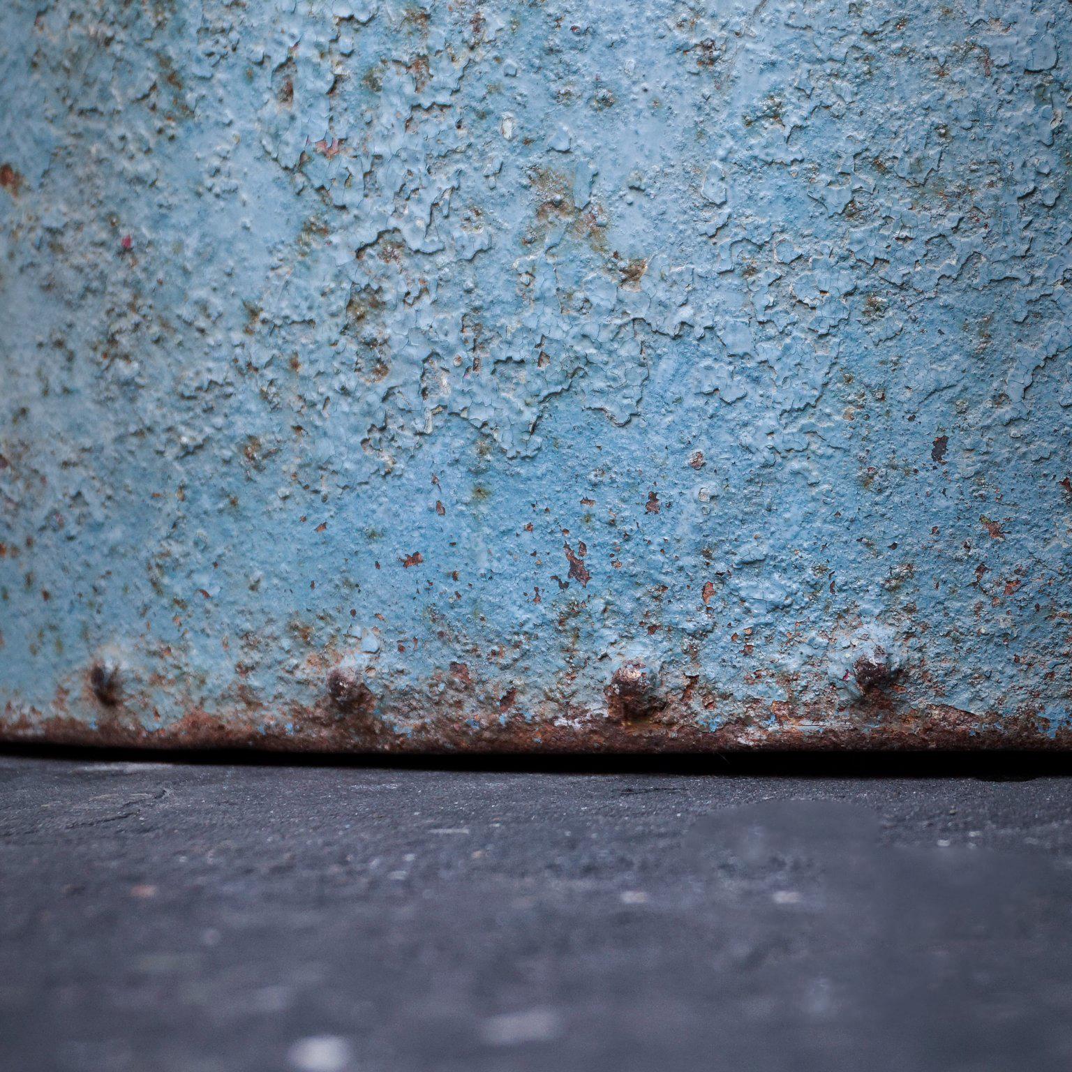 20th Century Two Large Vintage Metal Barrels