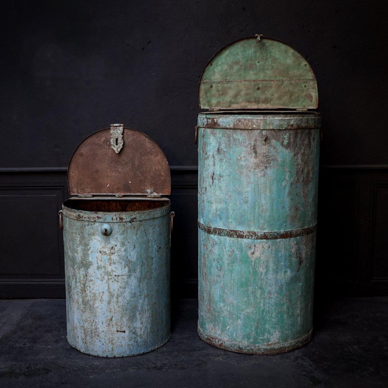Two Large Vintage Metal Barrels at 1stDibs antique metal barrel, old