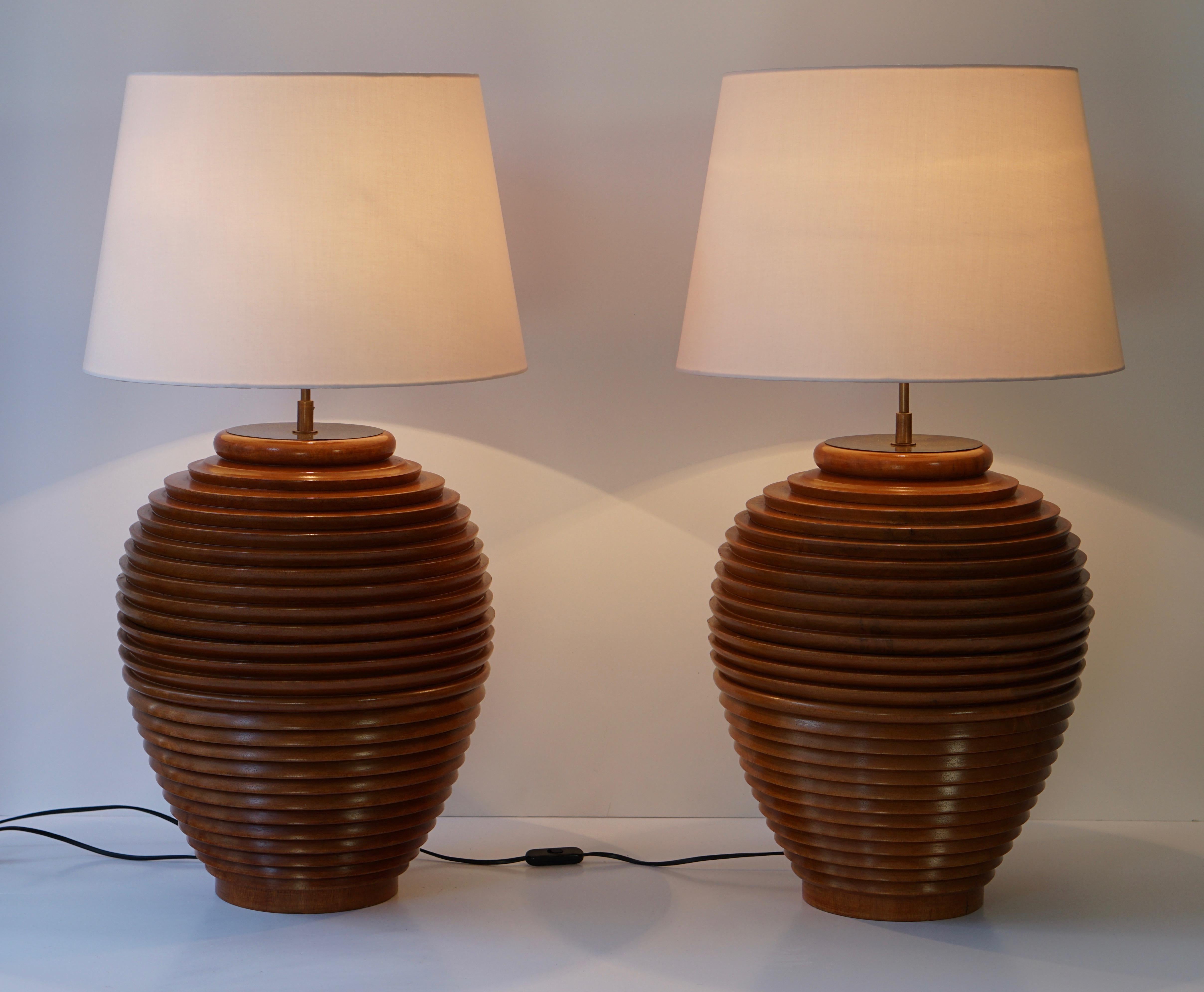 One Large Wooden Table or Floor Lamp, Birma In Good Condition For Sale In Antwerp, BE