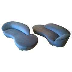 Two late 20th Century Vladimir Kagan Cloud Sofa with Chrome