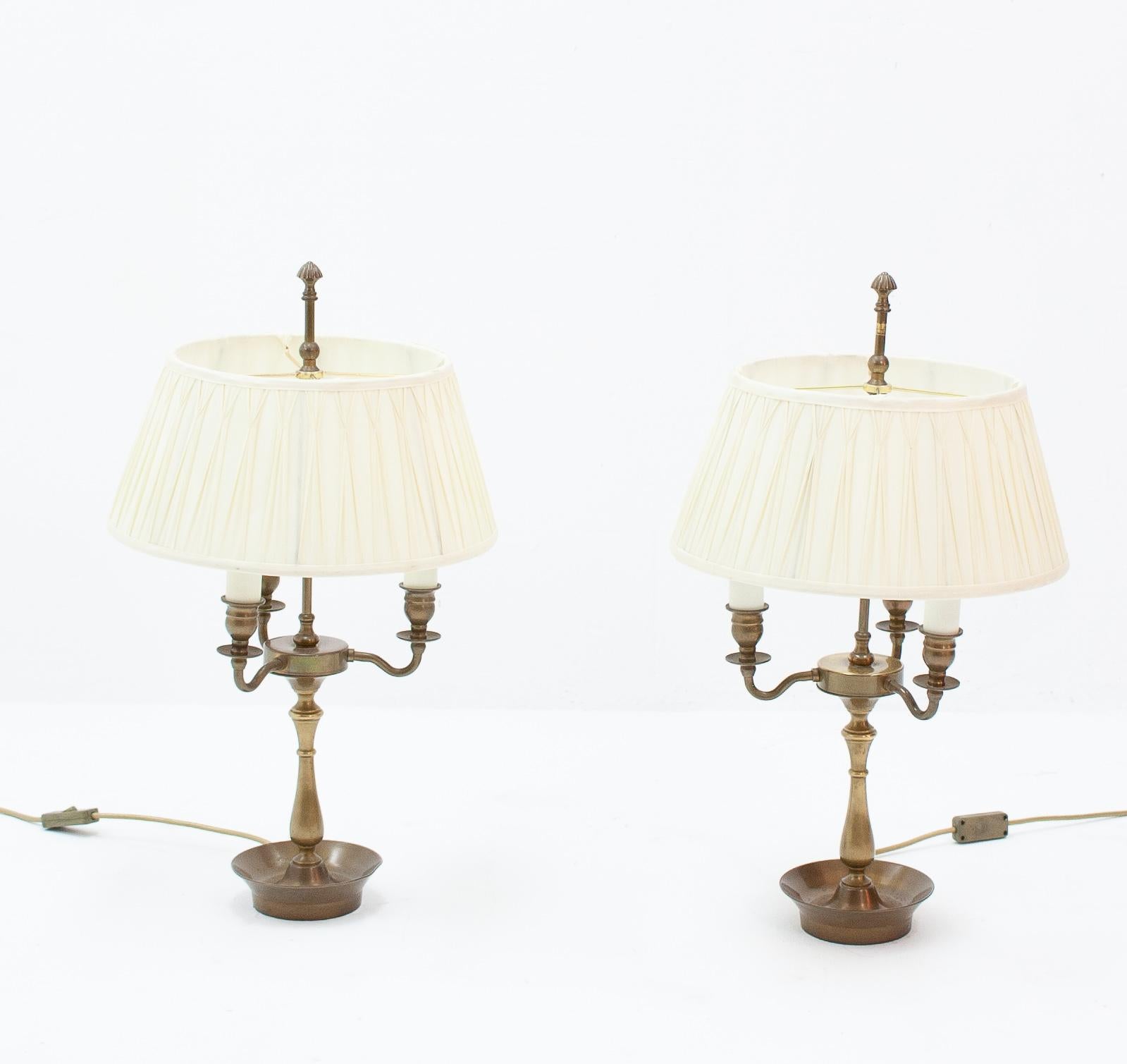Two Laura Ashley Table Lamps Solid Brass