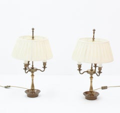 Zwei Laura Ashley-Tischlampen aus massivem Messing