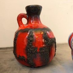 Two Lava Ceramic West Germany Jugs, circa 1970