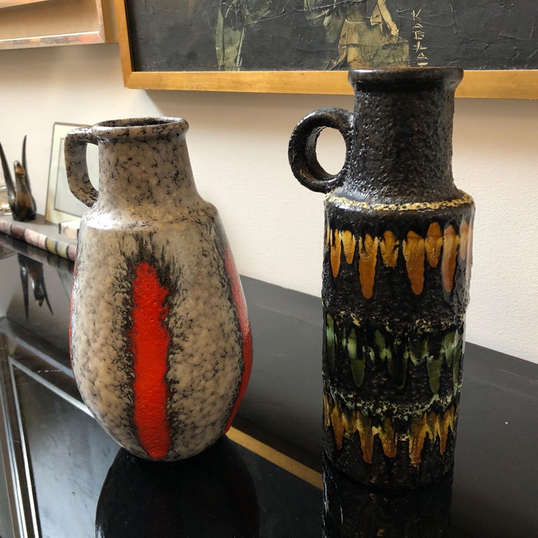 Two Fat Lava Ceramic German Jugs by Scheurich, circa 1970 For Sale 2