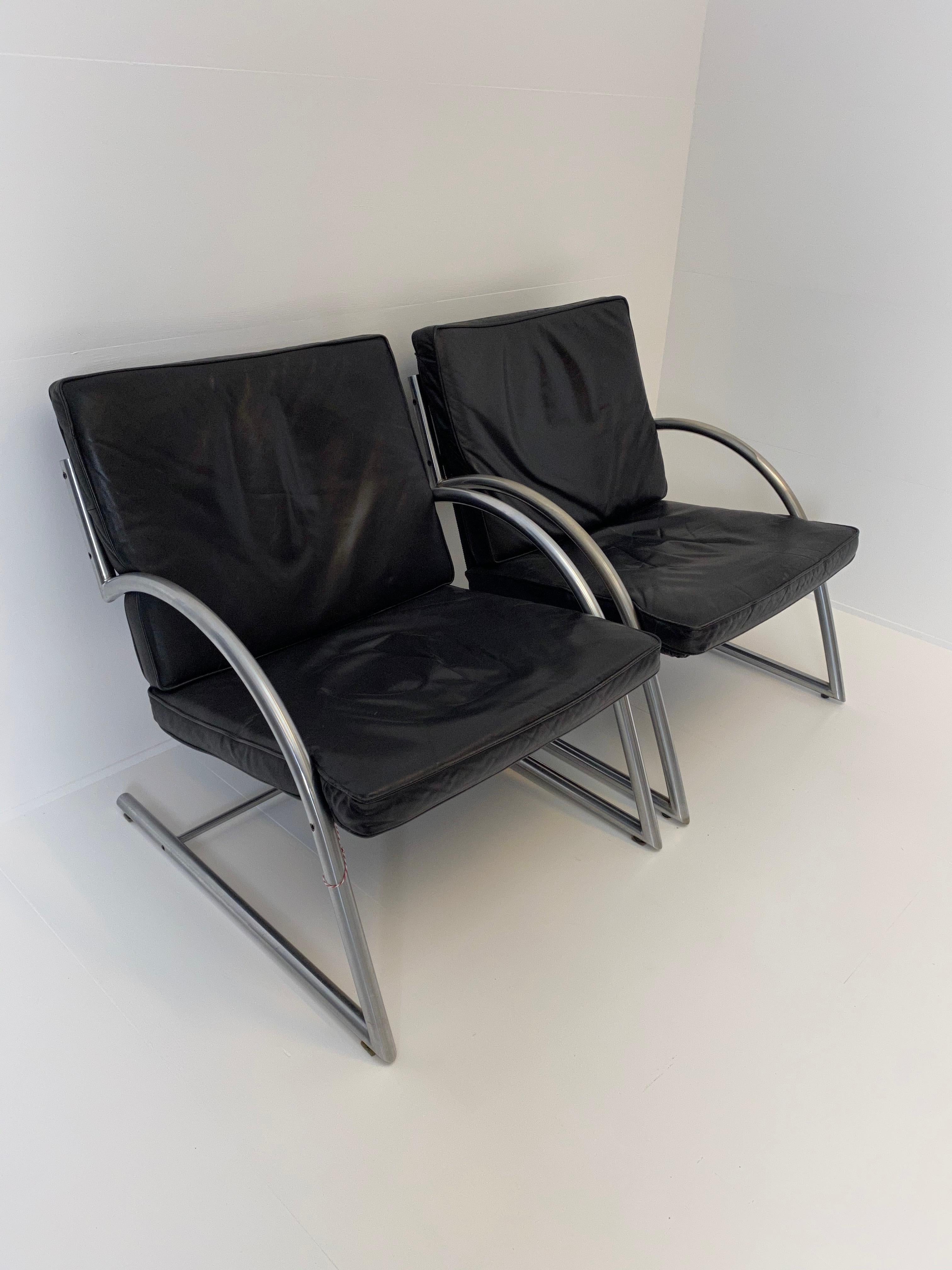 Dutch Two Leather Chairs For Sale