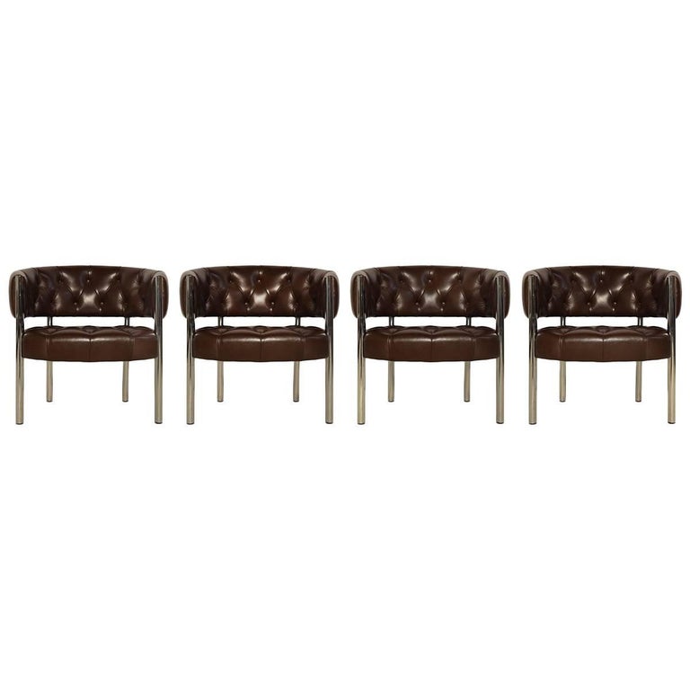 Two Leather Lobby Chairs By Trix And Robert Haussmann For