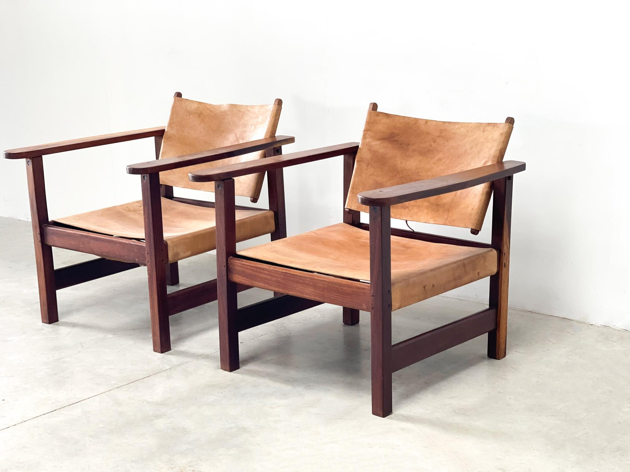 Two leather lounge chairs 2