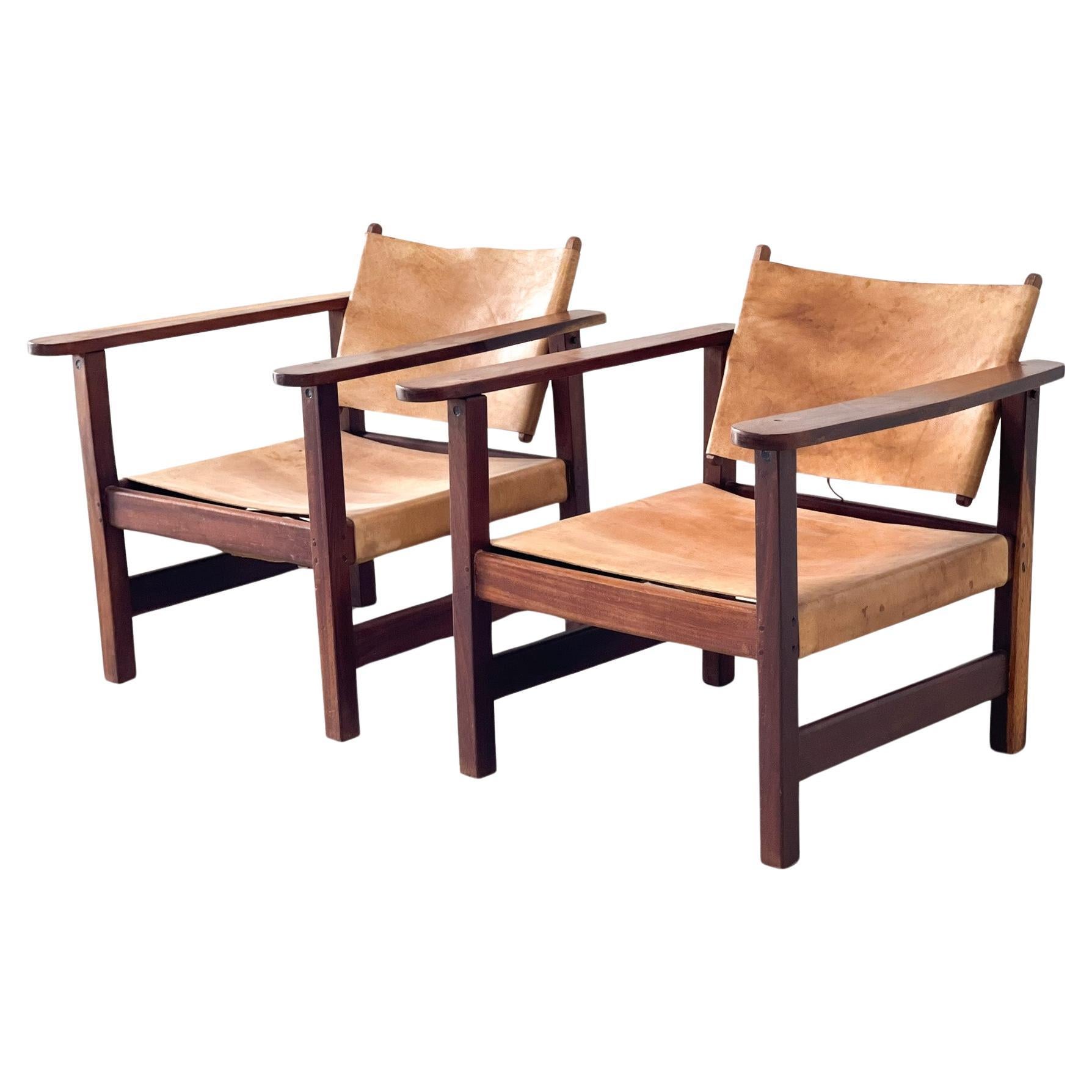 Two leather lounge chairs