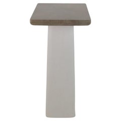 Two Legs Console With Plastered Legs & Marble Top By José Castro