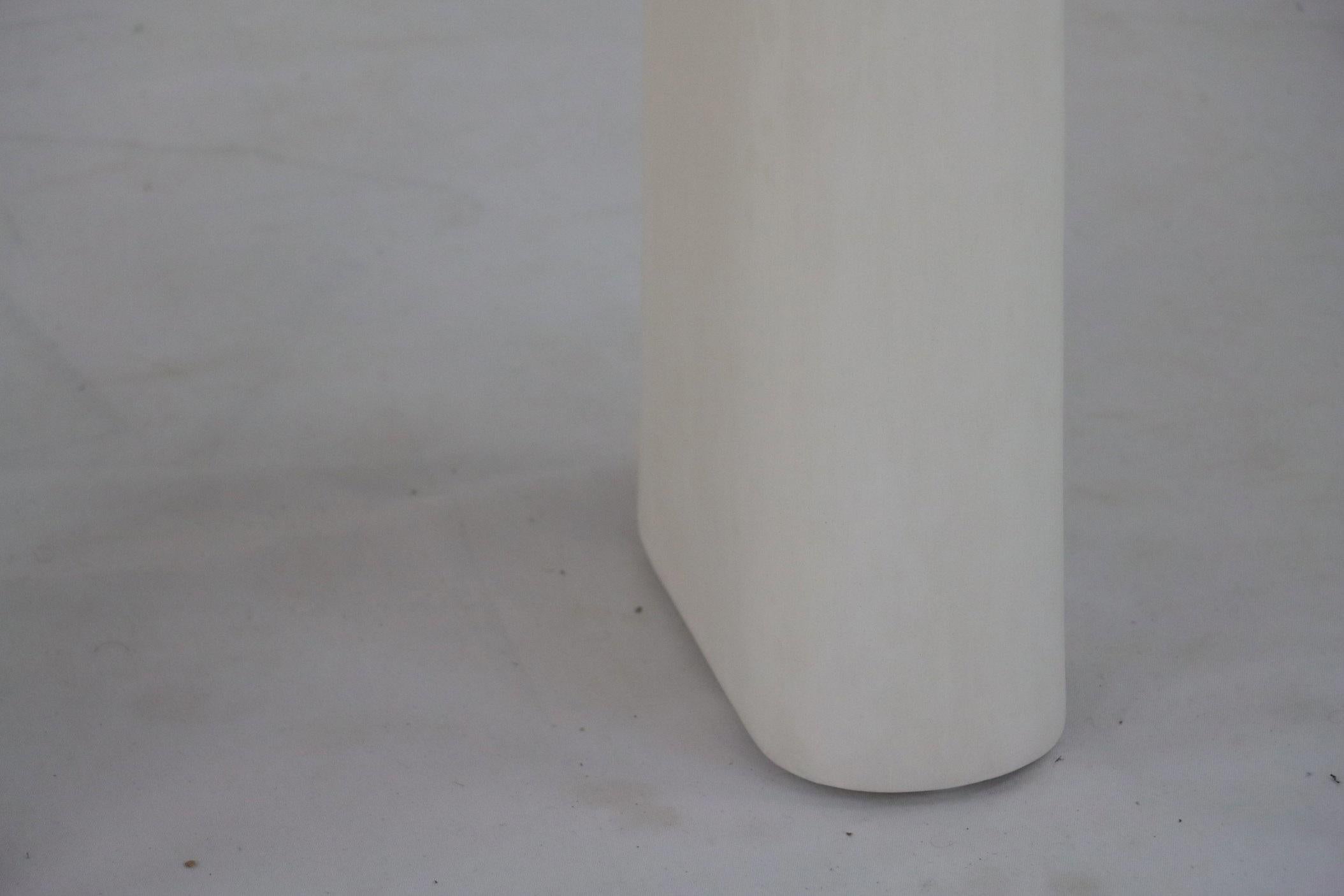 Contemporary Two Legs Console With Plastered Legs & Marble Top For Sale