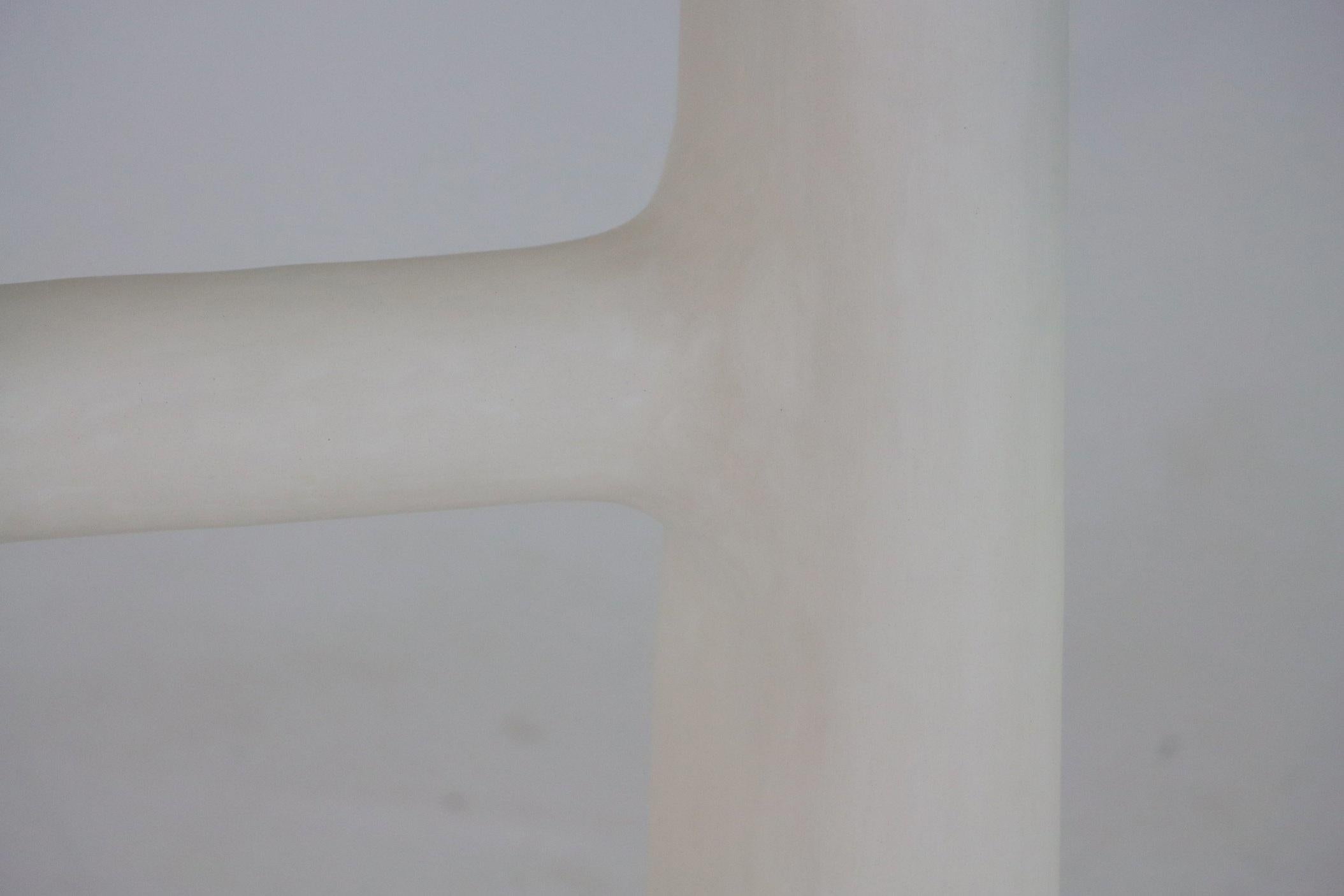 Two Legs Console With Plastered Legs & Marble Top For Sale 1