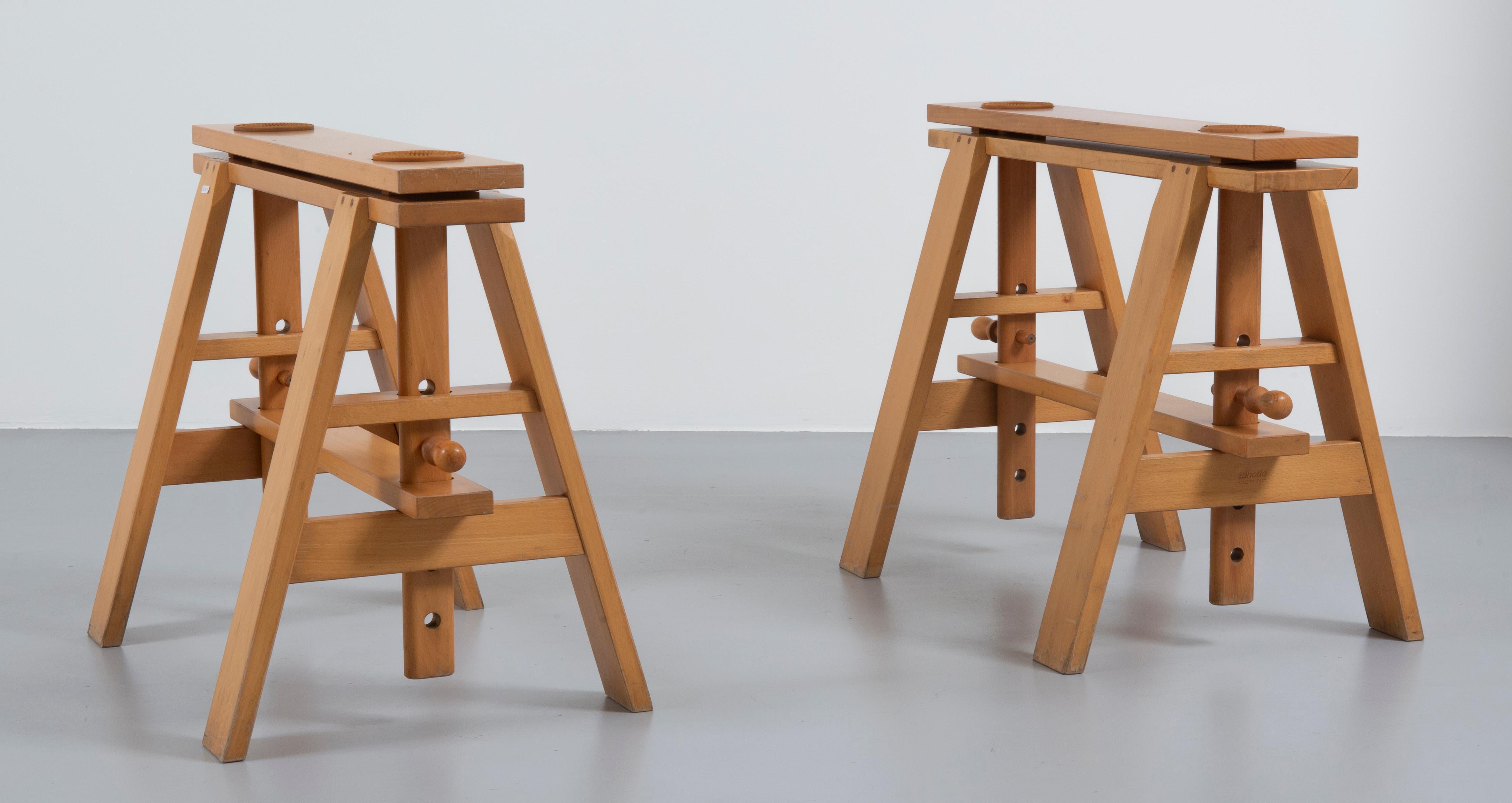 Achille Castiglioni 'Leonardo' trestle work table legs for Zanotta, Italy 1968  In Good Condition In Montecatini Terme, Toscana