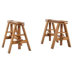 Achille Castiglioni 'Leonardo' trestle work table legs for Zanotta, Italy 1968