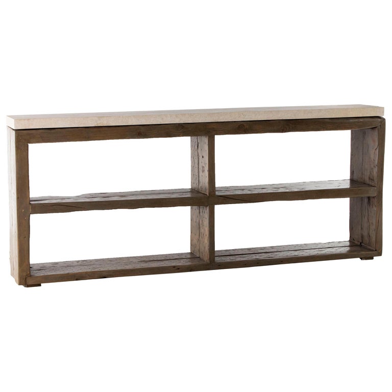 Two Level Open Shelf Console at 1stDibs