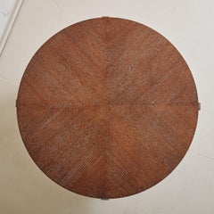 Two Level Round Cerused Oak Coffee Table, France 1950s