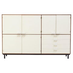 Two-Level Sideboard in Wengé and White by Cees Braakman for Pastoe