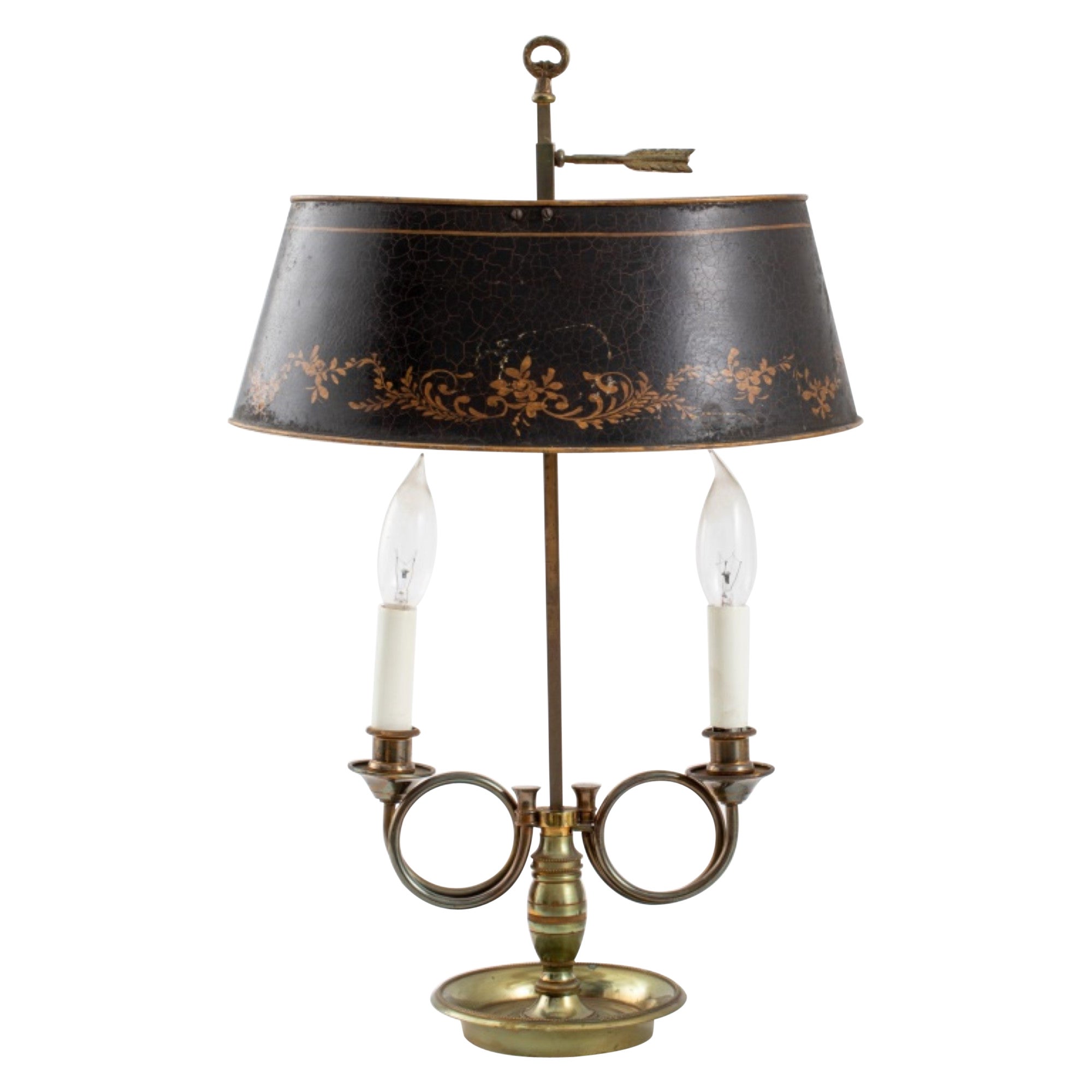 Two Light Bouillotte Brass Lamp
