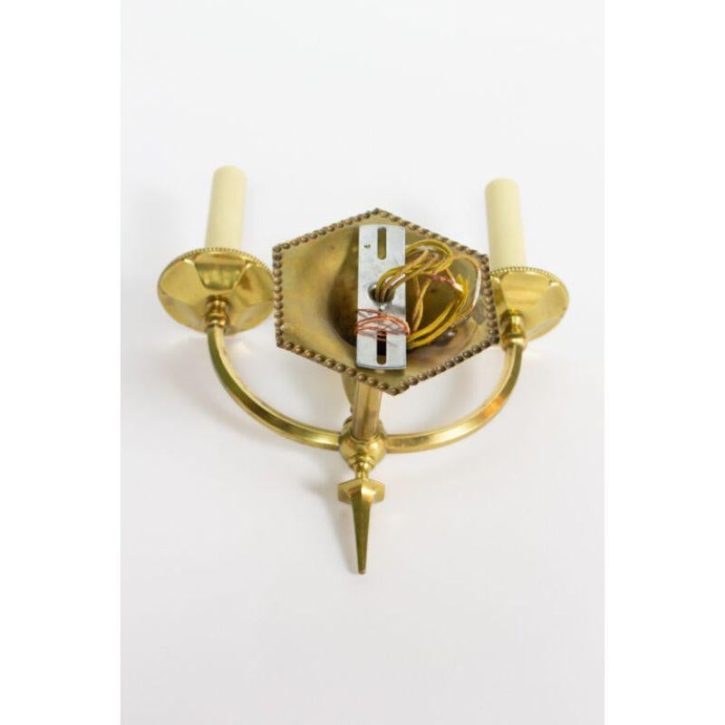 American Two Light Brass Sconce, Originally Gas For Sale