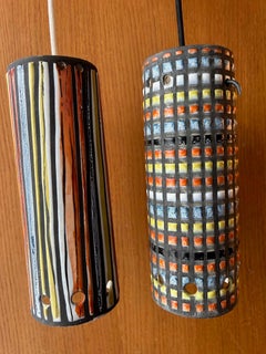 Two light ceramic pendants by Roger Capron, Vallauris, France, 1960's