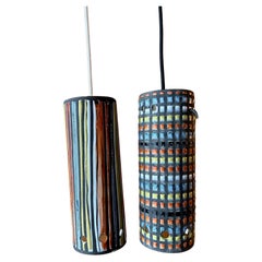 Two light ceramic pendants by Roger Capron, Vallauris, France, 1960's
