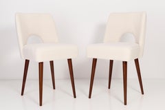 Two Light Crème Boucle 'Shell' Chairs, 1960s