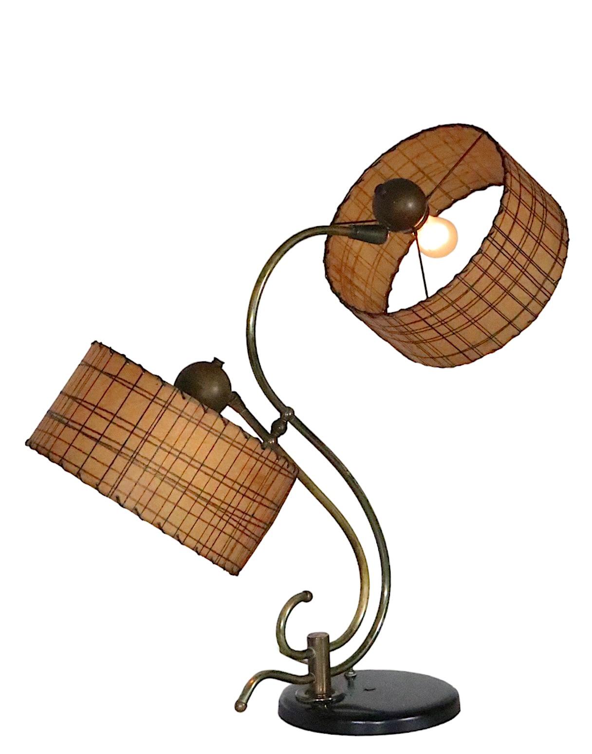 Two Light Mid Century Table Lamp by the  Majestic Lamp Co. c. 1950's 3