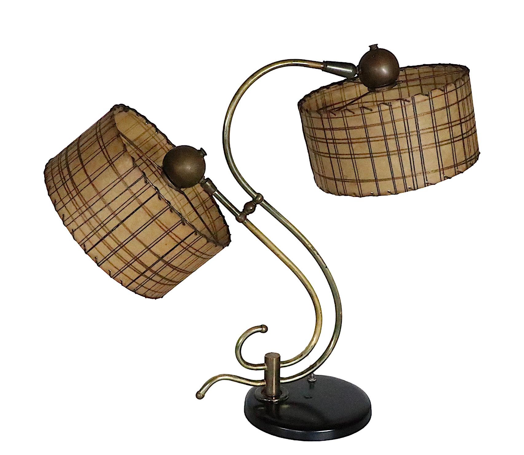 Two Light Mid Century Table Lamp by the  Majestic Lamp Co. c. 1950's 5