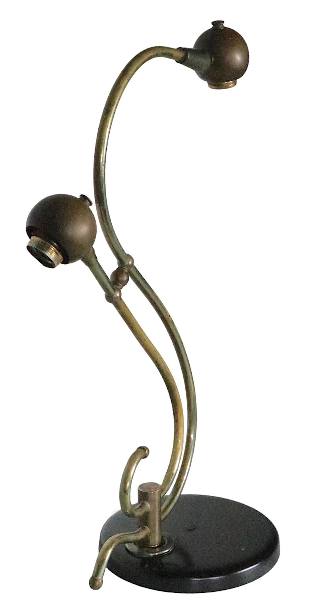 Two Light Mid Century Table Lamp by the  Majestic Lamp Co. c. 1950's 9