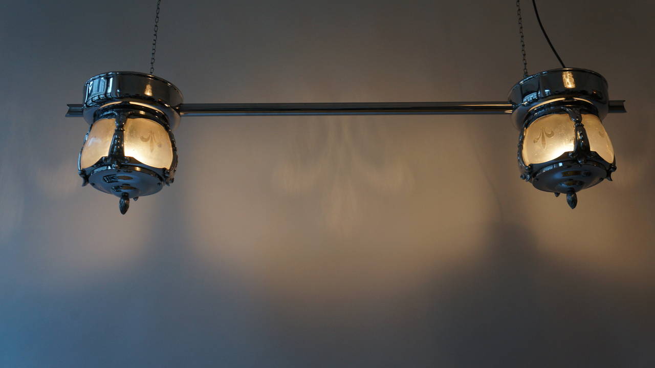 Two-Light Rare Art Deco Flush Mount In Good Condition In Antwerp, BE