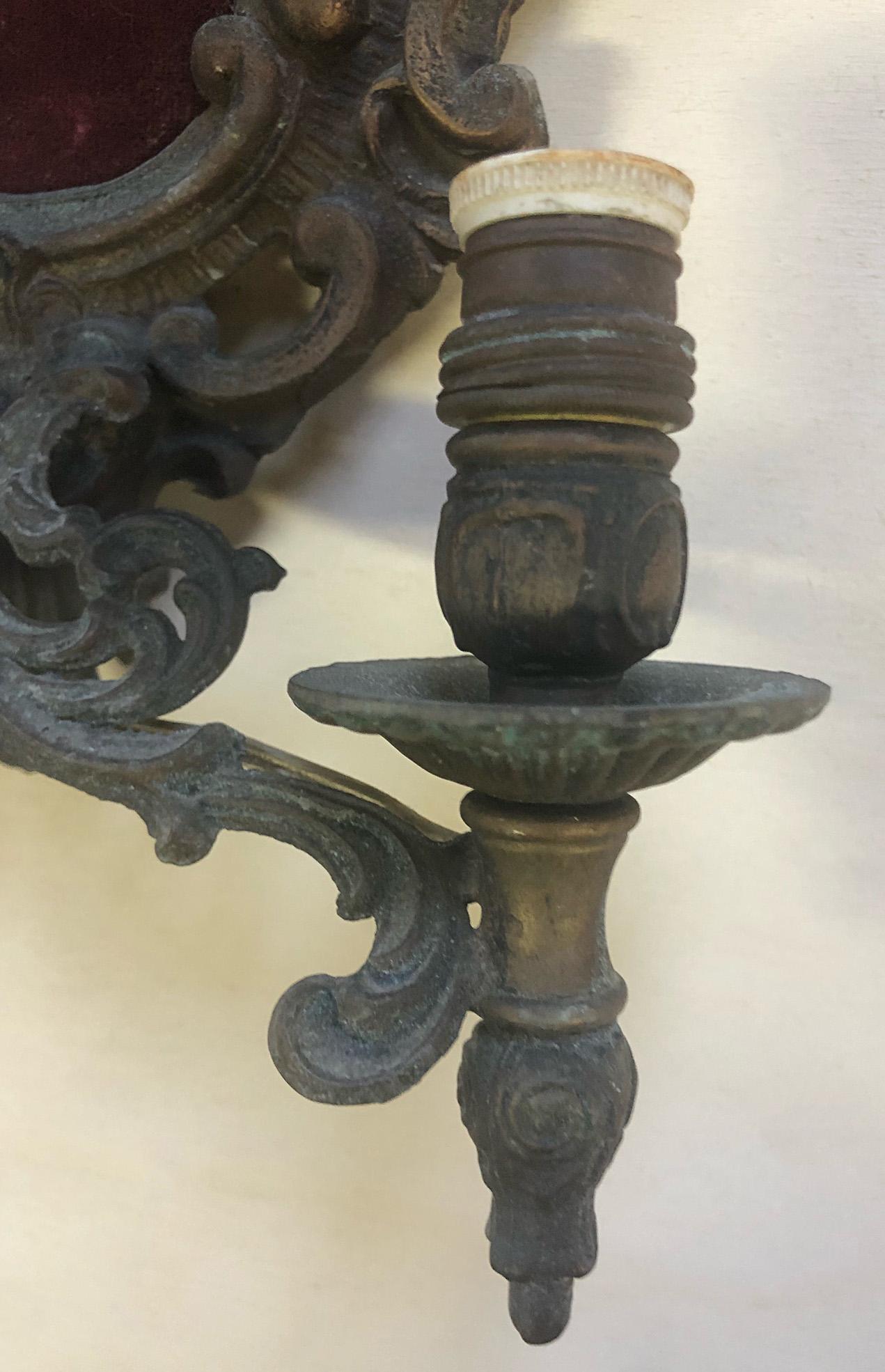 Two-Light Sconces Bronze from the 20th Century Italy Tuscany For Sale 5