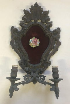 Two-Light Sconces Bronze from the 20th Century Italy Tuscany