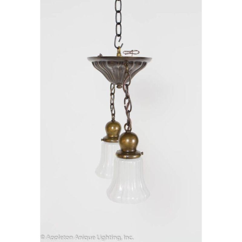 Late Victorian Two Light Sheffield Pendant, Two Available For Sale