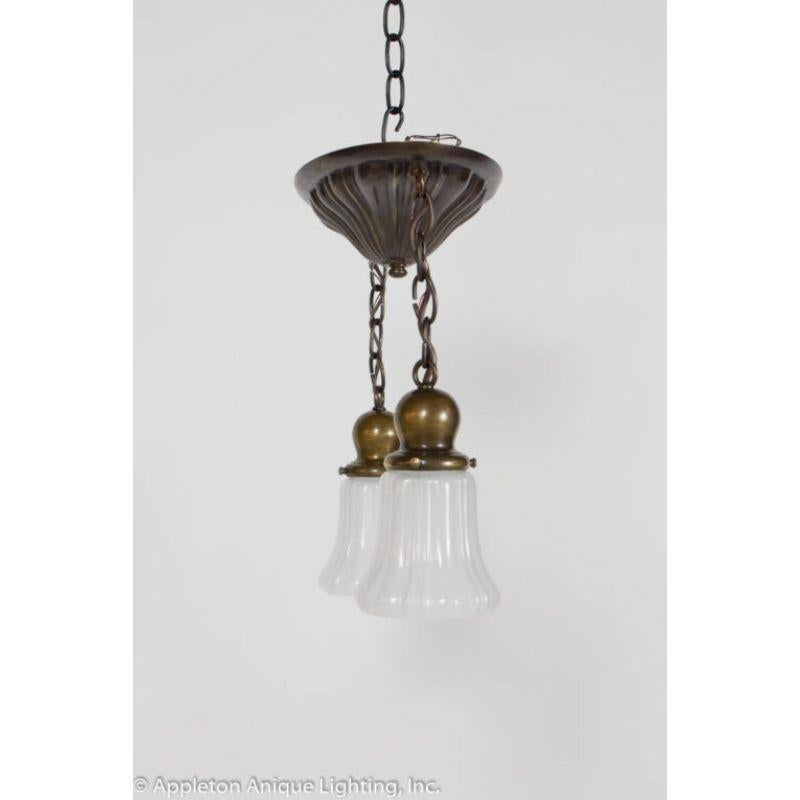 American Two Light Sheffield Pendant, Two Available For Sale