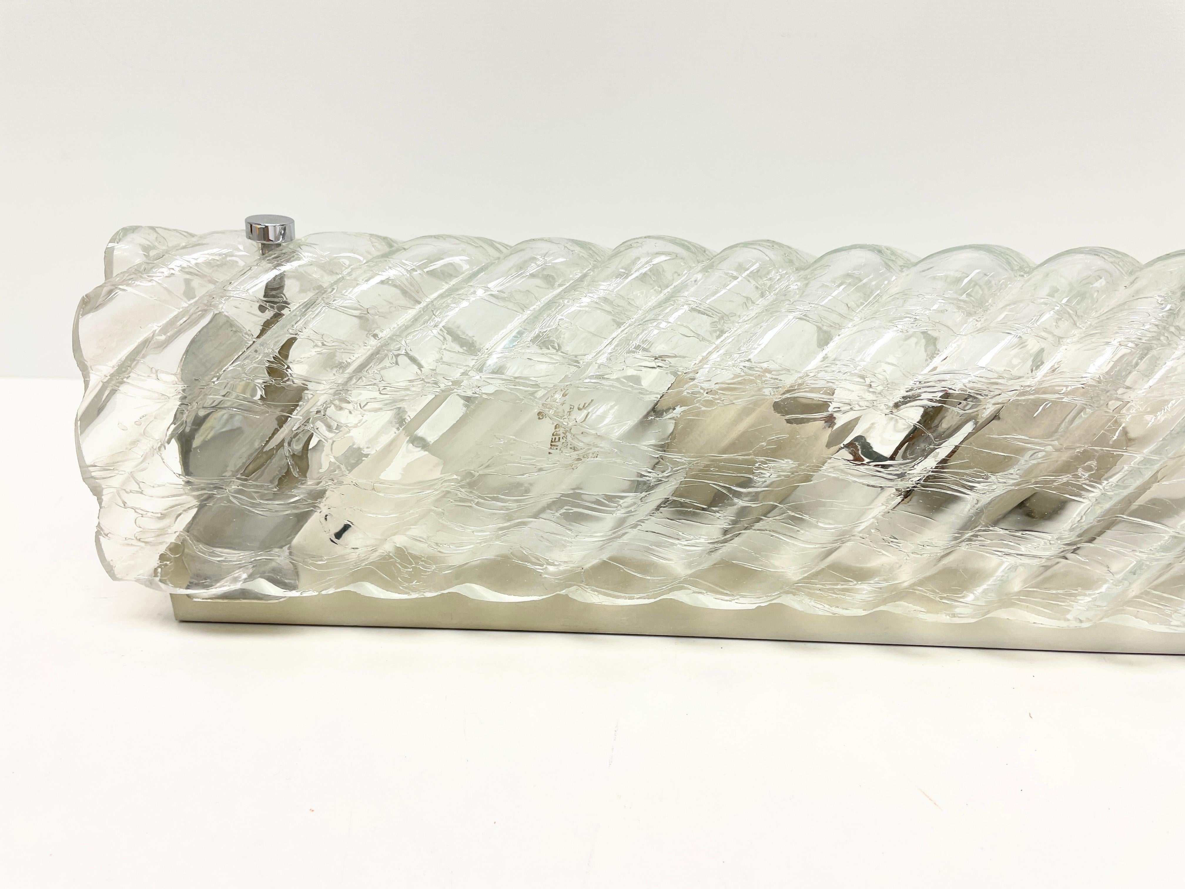 Two Light Swirl Glass Sconce by Doria Lights, Mid-Century Modern, Germany, 1960s For Sale 1