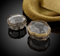 Two Little Rock Crystal Boxes with Silver Gilt Mounts, circa 1600