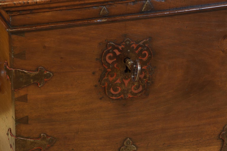 Other Two Locks Chest, Walnut, Wrought Iron, Castille, Spain, 17th Century For Sale