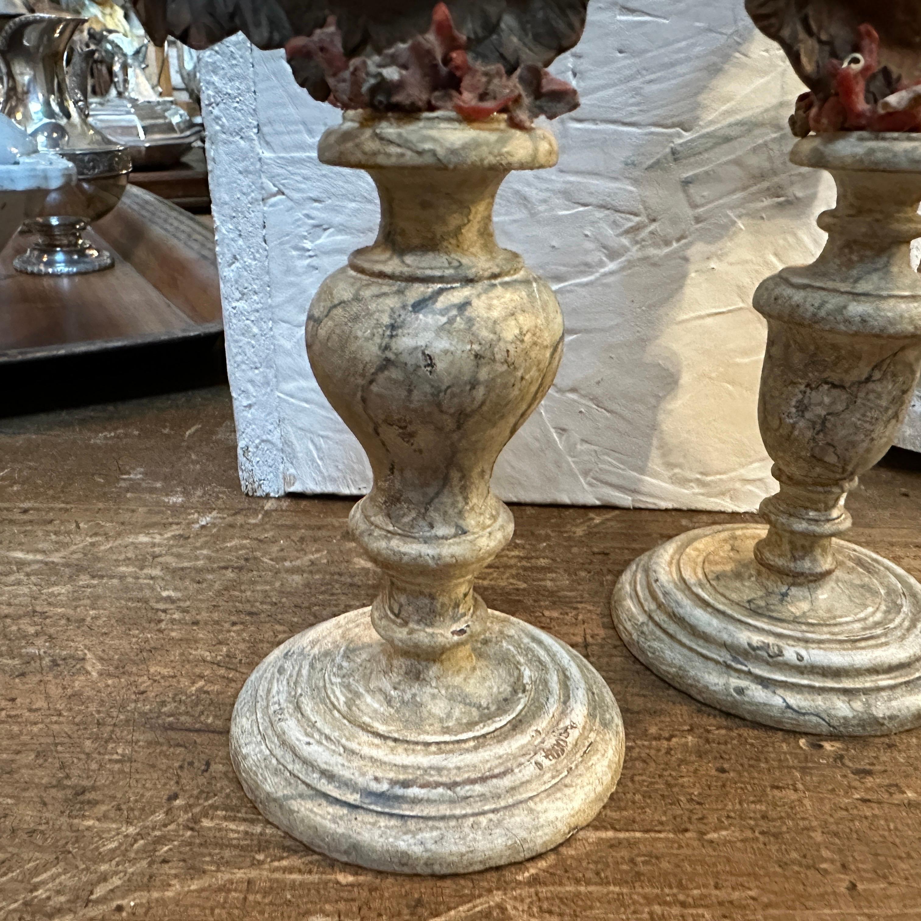 Two Louis Philippe Sicilian Wood Angels on Lacquered Wood Bases For Sale 7