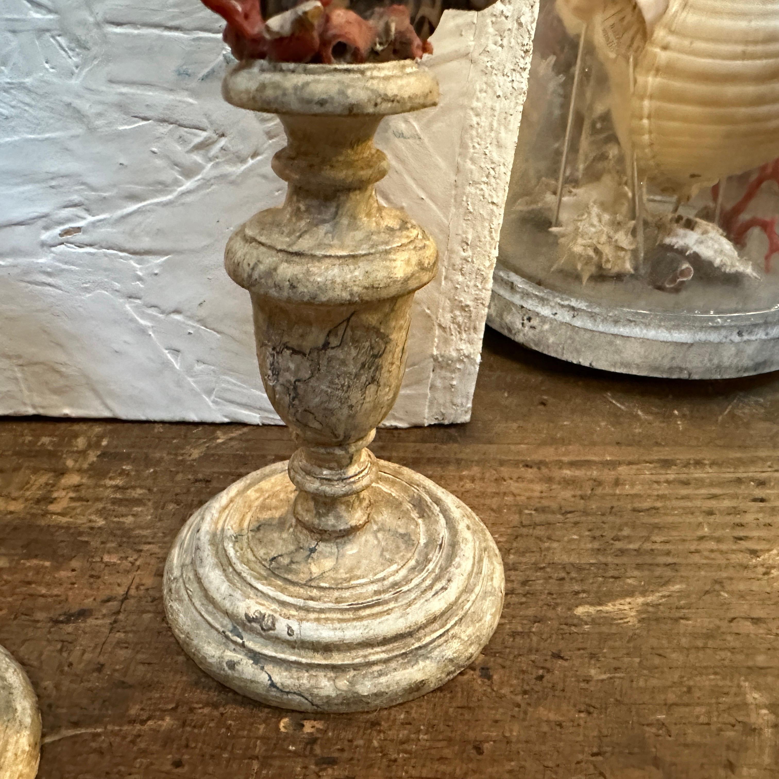Fruitwood Two Louis Philippe Sicilian Wood Angels on Lacquered Wood Bases For Sale
