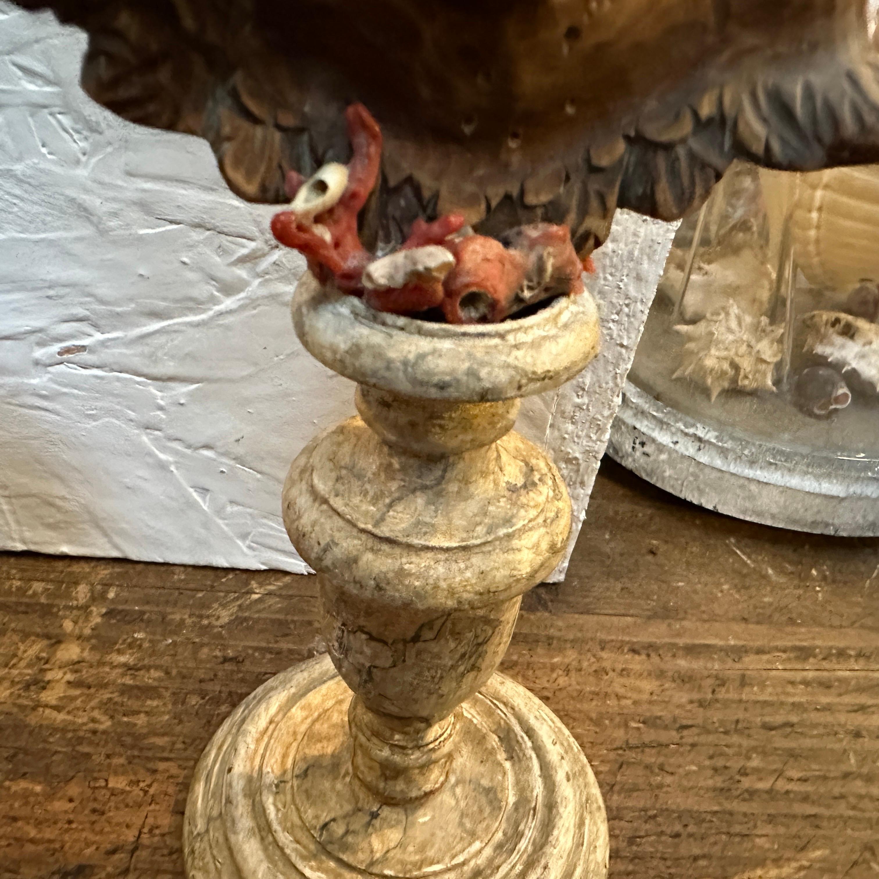 Two Louis Philippe Sicilian Wood Angels on Lacquered Wood Bases For Sale 1